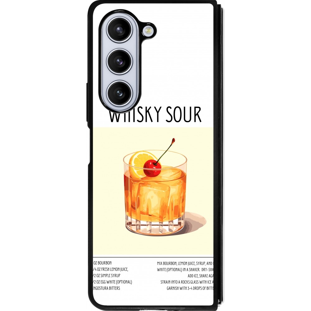 Samsung Galaxy Z Fold5 Case Hülle - Silikon schwarz Cocktail Rezept Whisky Sour