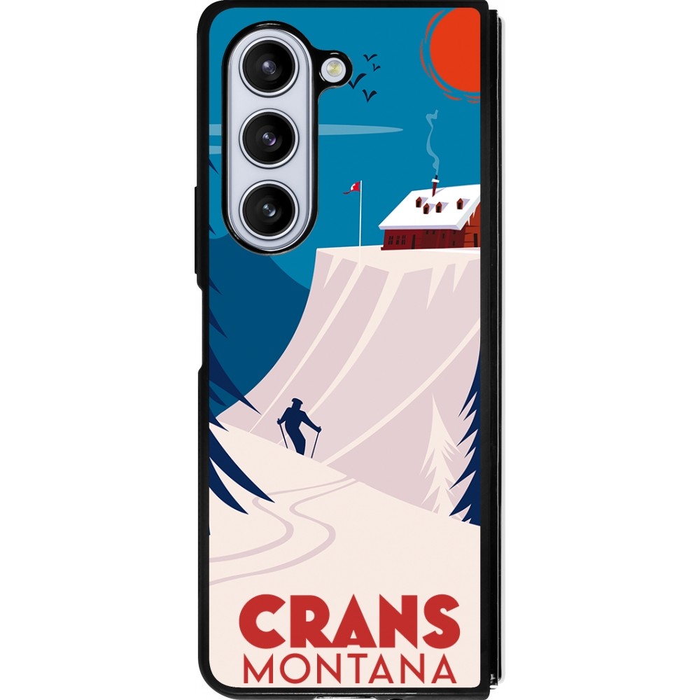 Samsung Galaxy Z Fold5 Case Hülle - Silikon schwarz Crans-Montana Cabane