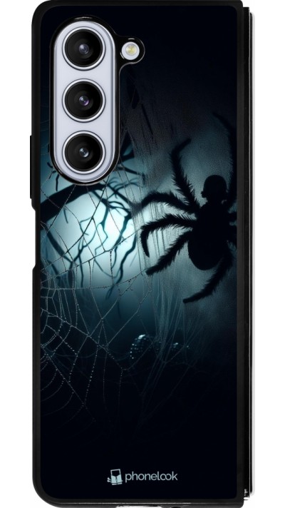 Coque Samsung Galaxy Z Fold5 - Silicone rigide noir Halloween 2024 Dark Spider