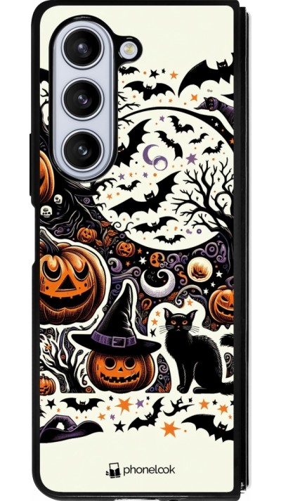 Coque Samsung Galaxy Z Fold5 - Silicone rigide noir Halloween 2024 Haunt