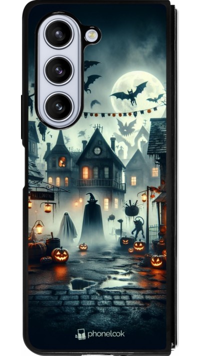 Coque Samsung Galaxy Z Fold5 - Silicone rigide noir Halloween Spookville