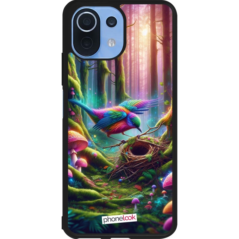 Xiaomi Mi 11 Lite 5G Case Hülle - Silikon schwarz Vogel Nest Wald