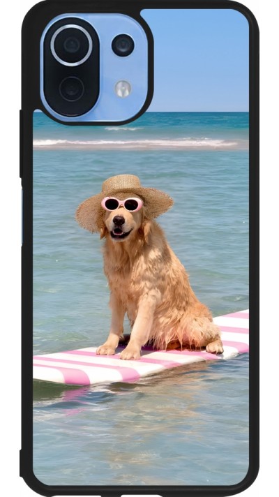 Coque Xiaomi Mi 11 Lite 5G - Silicone rigide noir Summer Dog on Paddle