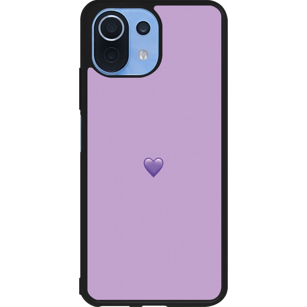 Xiaomi Mi 11 Lite 5G Case Hülle - Silikon schwarz Valentine 2023 purpule single heart