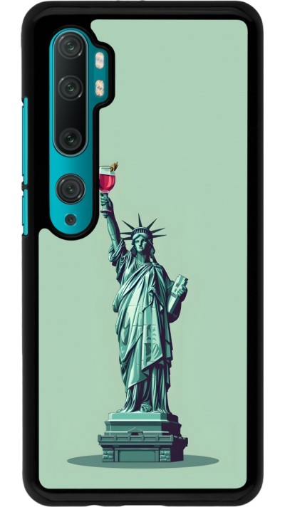 Coque Xiaomi Mi Note 10 / Note 10 Pro - Wine Statue de la liberté avec un verre de vin