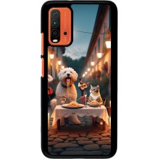 Xiaomi Redmi 9T Case Hülle - Valentin 2024 Hund & Katze Kerzenlicht