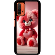 Xiaomi Redmi 9T Case Hülle - Valentin 2024 Rosaroter Teddybär