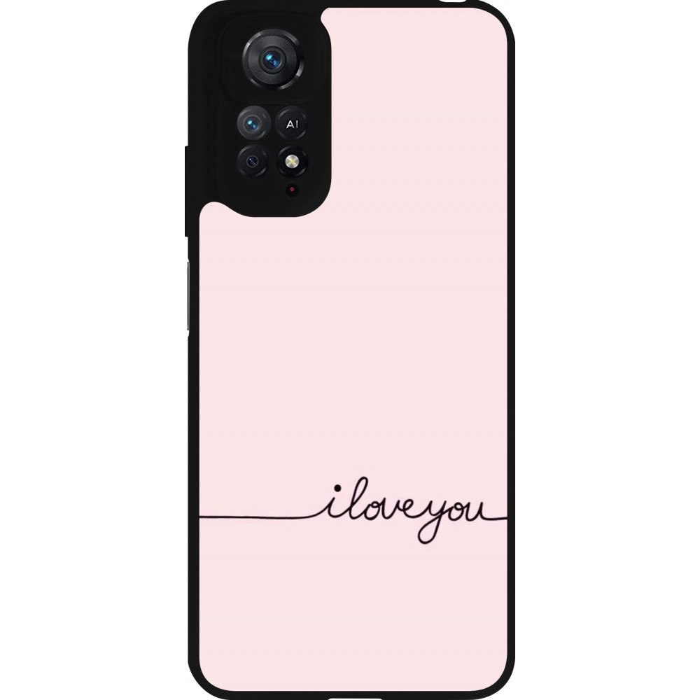 Xiaomi Redmi Note 11 / 11S Case Hülle - Silikon schwarz Valentine 2023 i love you writing