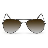 Sunglasses "For The Look" - Lunettes de soleil style Aviator avec protection UV - Brun