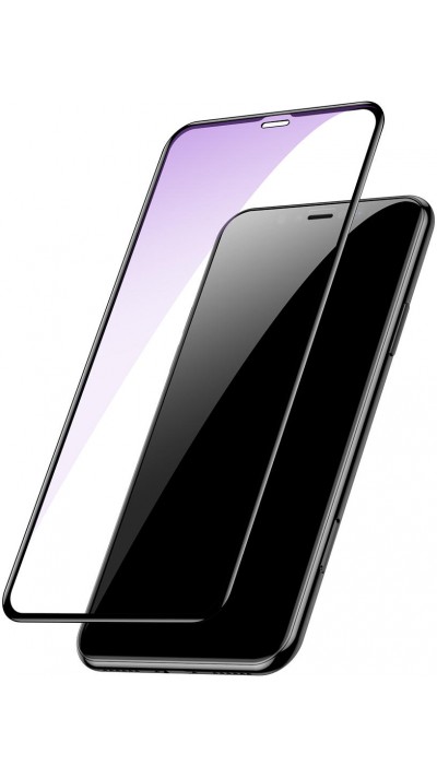 3D Tempered Glass iPhone 11 - Full Screen Display Schutzglas anti-Blue Light mit schwarzem Rahmen