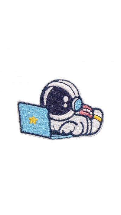 Sticker Aufkleber für Handy/Tablet/Computer 3D gestickt - Astronaut with laptop