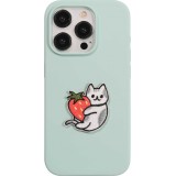 Sticker Aufkleber für Handy/Tablet/Computer 3D gestickt - Cat with Strawberry