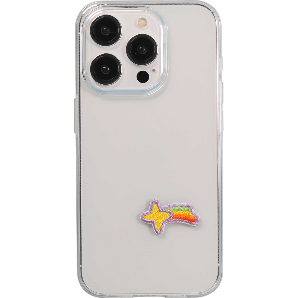 Sticker Aufkleber für Handy/Tablet/Computer 3D gestickt - Rainbow Shooting Star