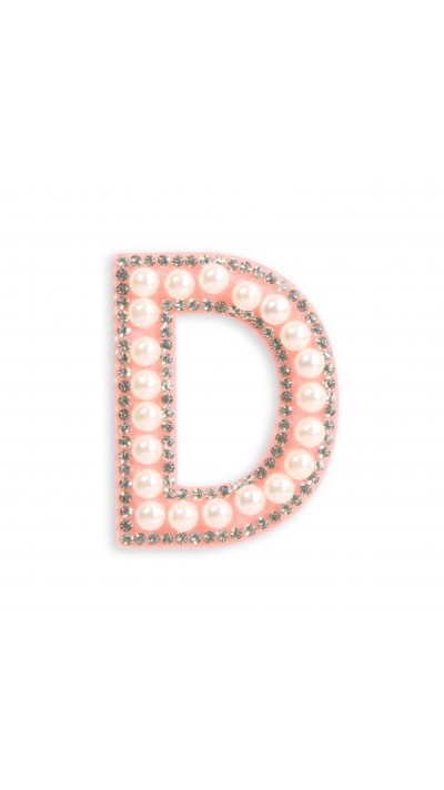 Sticker Aufkleber für Handy/Tablet/Computer 3D Pearls Rosa - Buchstabe D