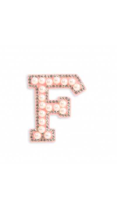 Sticker Aufkleber für Handy/Tablet/Computer 3D Pearls Rosa - Buchstabe F