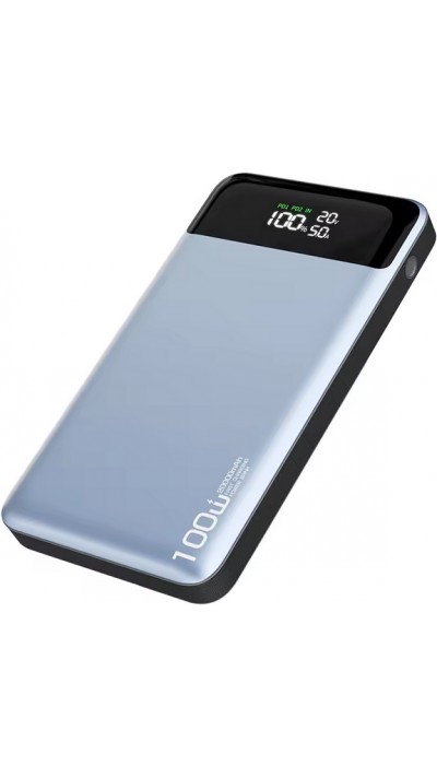 Batterie externe outdoor Power Bank Power Delivery PD 100W avec 20000 mAh et affichage LED - Argent