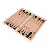 3 in 1 hölzernes Brettspiele Box - Schöne Holzkiste für Schach, Backgammon & Dame - 44cm