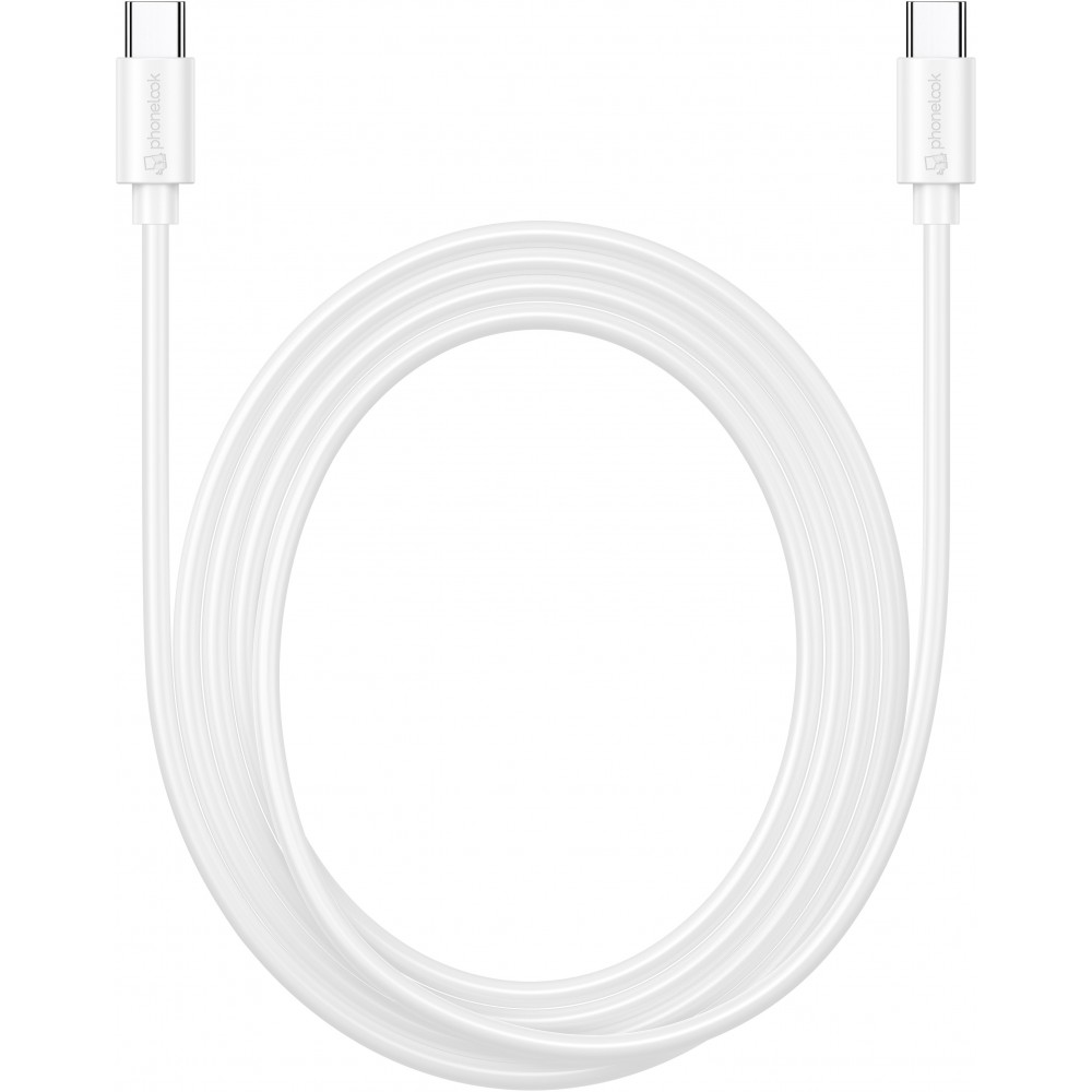 USB-C auf USB-C (2 m) Ladekabel Datenkabel - PhoneLook - Weiss