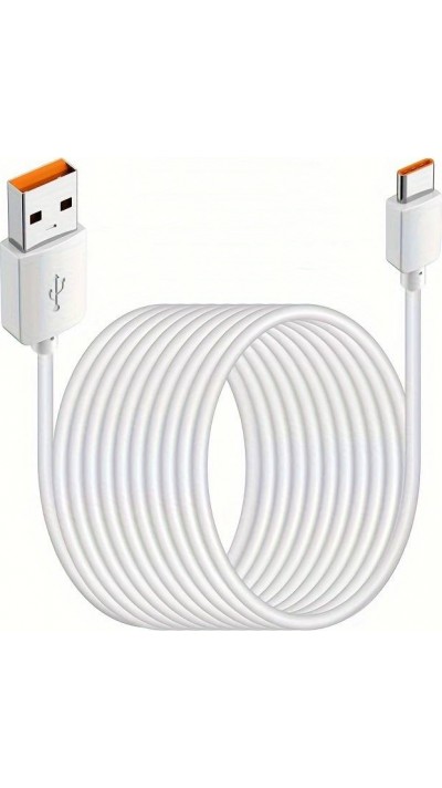 Ultralanges USB-A auf USB-C Ladekabel 5 Meter - Weiss
