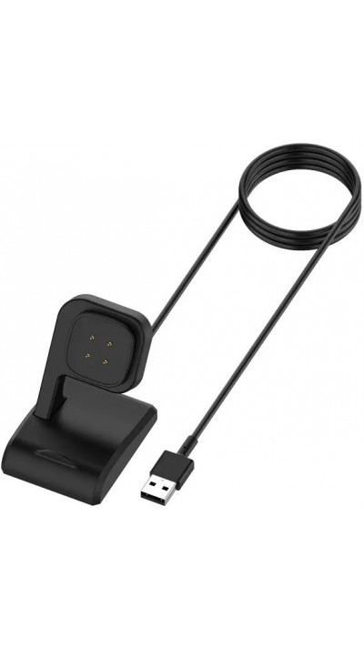 USB-Ladegerät mit Ständer für Fitbit Versa 3 - 4 und Fitbit Sense 1 - 2 - Schwarz