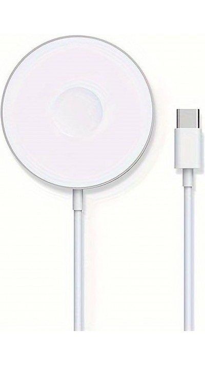 Chargeur magnétique Qi MagSafe 3 in1 wireless charging pour iPhone / Apple Watch / AirPods & USB-C - Blanc