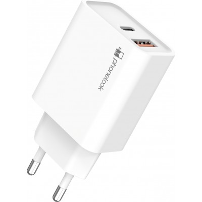 Schnellladegerät 25W USB-A und USB-C - Dual-Netzadapter - Weiss