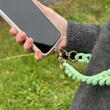 Collier universel attache pour coque/fourre téléphone chaine colorée - Vert clair