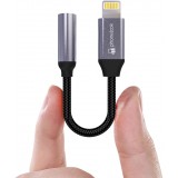 Connecteur Lightning (iPhone) vers 3.5 mm AUX audio écouteurs avec prise jack en nylon et aluminium - PhoneLook