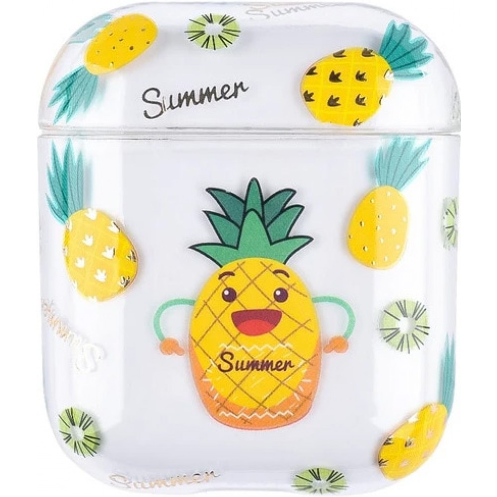 Hülle AirPods 1 / 2 - Durchsichtiger Kunststoff Ananas