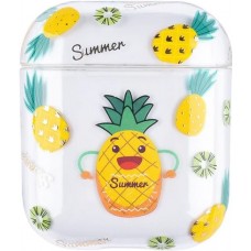 Hülle AirPods 1 / 2 - Durchsichtiger Kunststoff Ananas