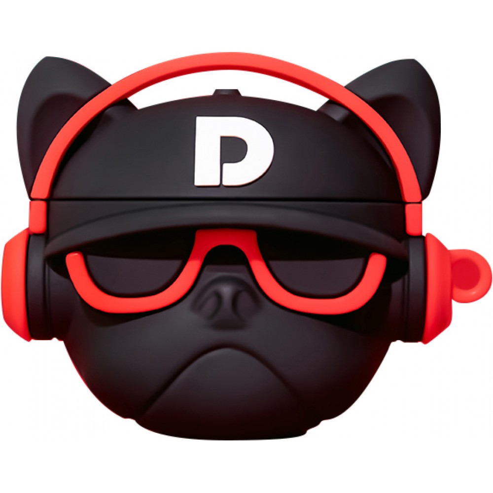 AirPods Pro Case Hülle - Hip-Hop-Bulldoggen-Sonnenbrille Headset - Rot