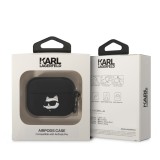 AirPods Pro / Pro 2 Case Hülle - Karl Lagerfeld Soft-Touch-Silikon mit geprägtem Choupette-Kopf - Schwarz