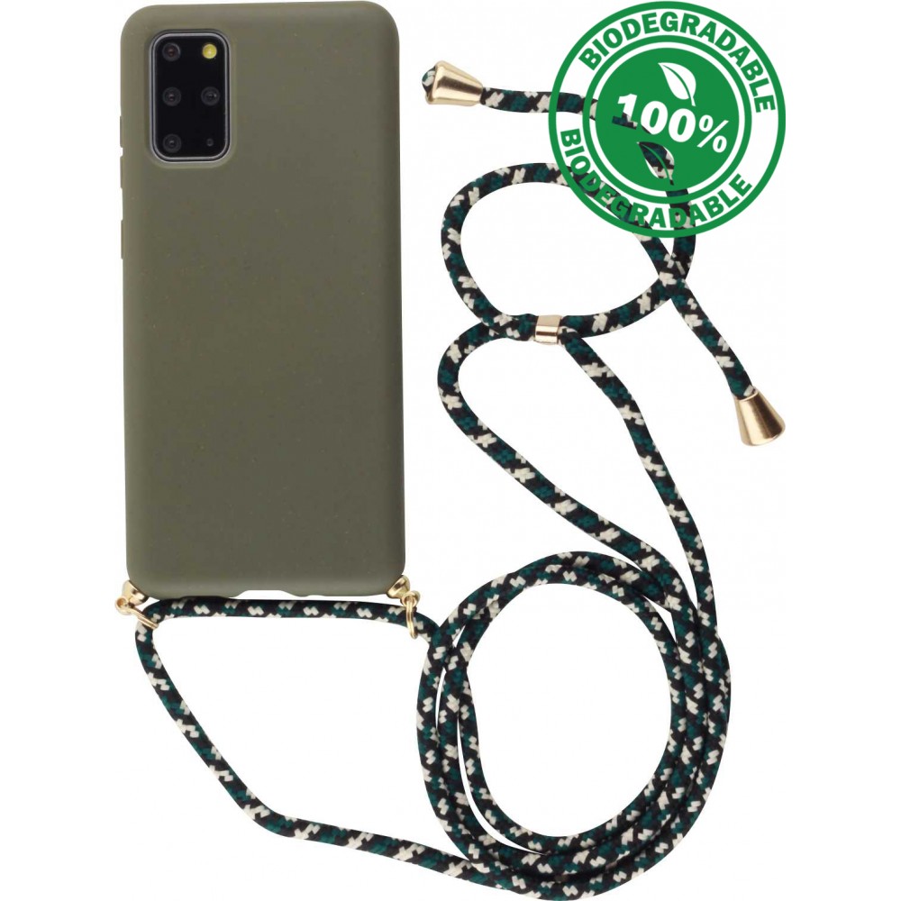 Hülle Samsung Galaxy S20 - Bio Eco-Friendly Vegan mit Handykette Necklace - Dunkelgrün