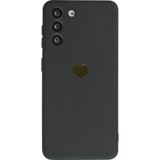 Samsung Galaxy S20 FE Case Hülle - Silikon Mat Herz gold - Schwarz