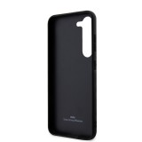 Samsung Galaxy S23+ Case Hülle - BMW Signature Collection mit Stirnband aus echtem Leder und Metall-Logo - Schwarz