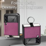 Galaxy Z Flip3 5G Case Hülle - Luxus Lederhülle in elegantem Look inkl. Tragering - Violett