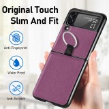 Galaxy Z Flip3 5G Case Hülle - Luxus Lederhülle in elegantem Look inkl. Tragering - Violett