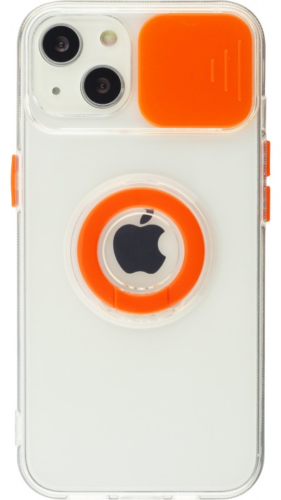 iPhone 14 Plus Case Hülle - mit Kamera-Slider und Ring - Orange