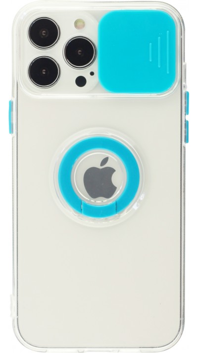 iPhone 13 Pro Case Hülle - mit Kamera-Slider und Ring blau