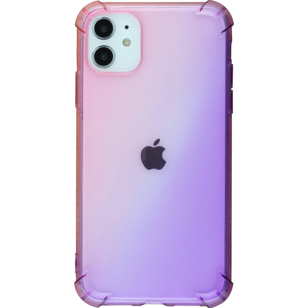 Hülle iPhone 11 - Gummi Bumper Rainbow mit extra Schutz für Ecken Antischock - rosa - Violett