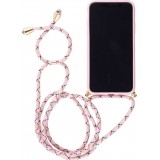 Hülle iPhone 12 Pro Max - Bio Eco-Friendly Vegan mit Handykette Necklace - Rosa