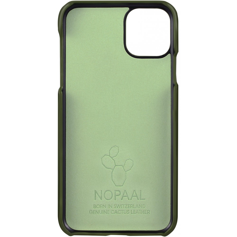 Coque iPhone 11 Pro Max - NOPAAL cuir de cactus vegan vert pampa