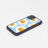 iPhone 11 Case Hülle - Hart Silikon tufting lachender Blumen-Teppich