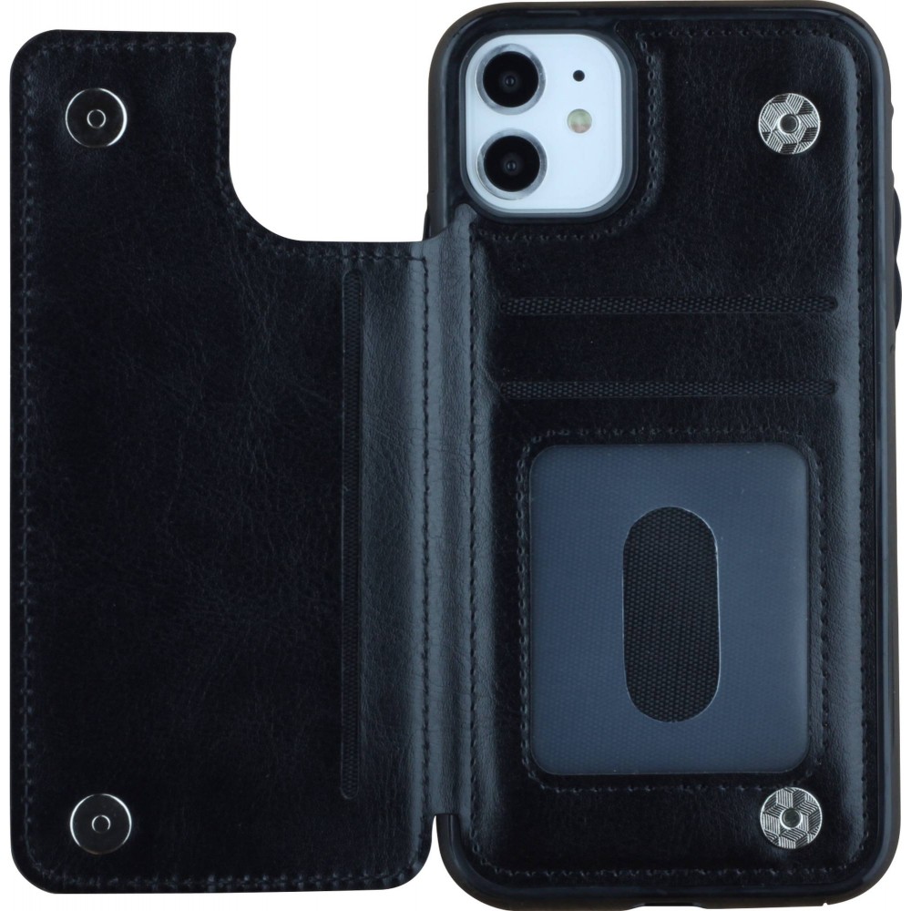 Hülle iPhone 11 - Wallet Premium Cards - Schwarz