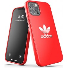 iPhone 12 / 12 Pro Case Hülle - Adidas flexibel lackiertes Gel mit weißem Logoaufdruck - Rot