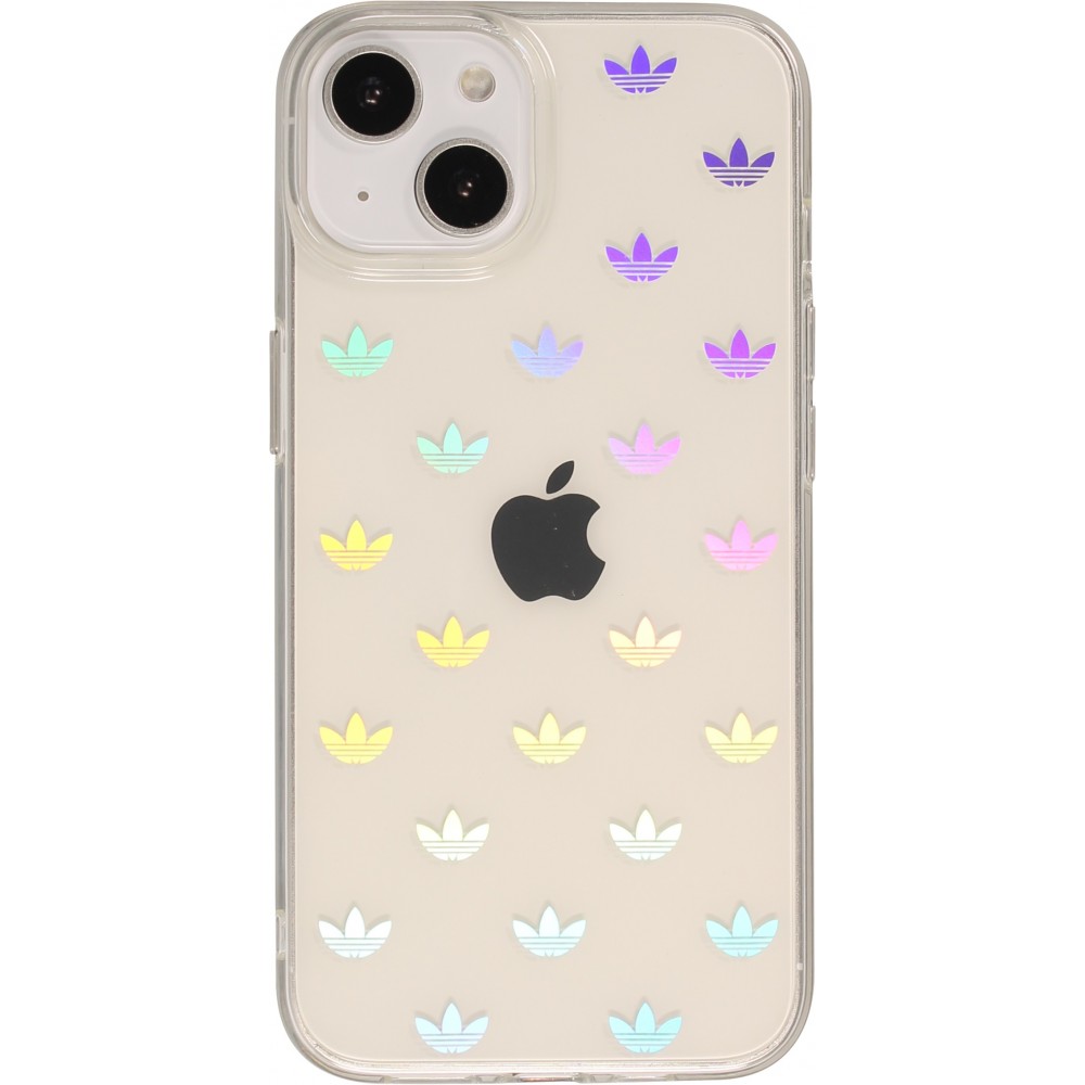 iPhone 12 / 12 Pro Case Hülle - Adidas starres, transparentes Silikon mit Logo-Wiederholung Iris-Effekt - Transparent