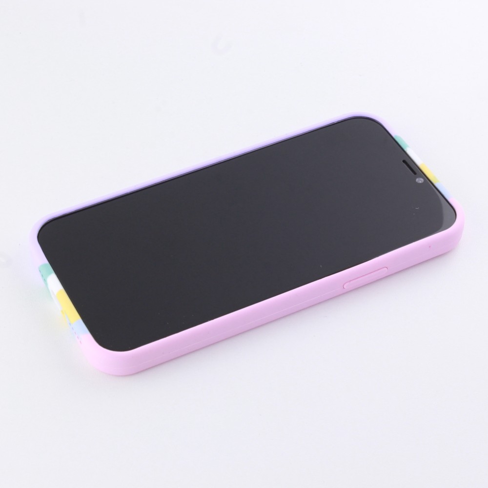 Coque iPhone 11 Pro Max - Soft Touch multicolors rose - Violet