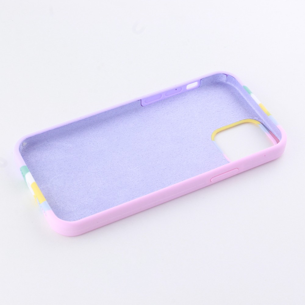 Coque iPhone 11 Pro Max - Soft Touch multicolors rose - Violet