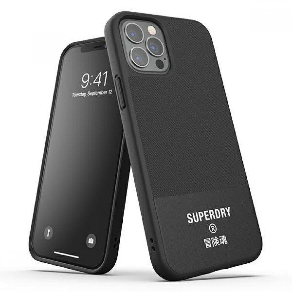 iPhone 12 Pro Max Case Hülle - Superdry Moulded Canvas Hardcase - Schwarz