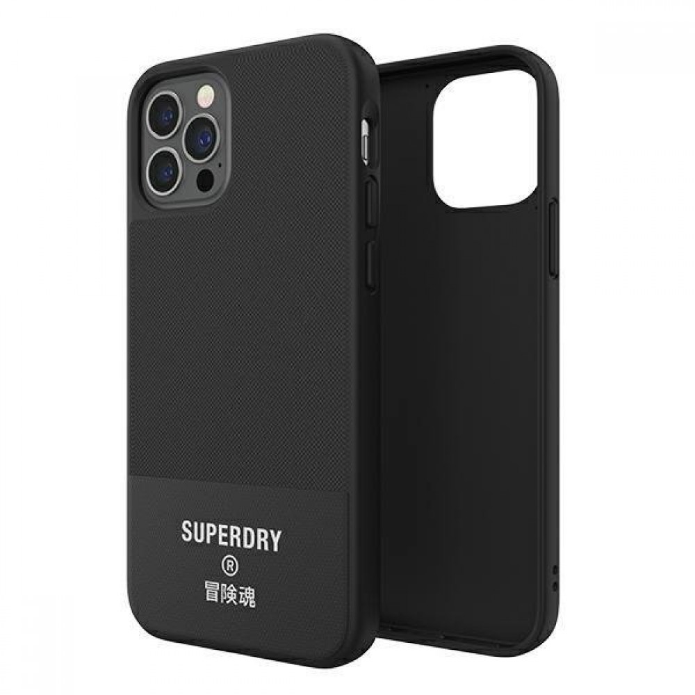 iPhone 12 Pro Max Case Hülle - Superdry Moulded Canvas Hardcase - Schwarz